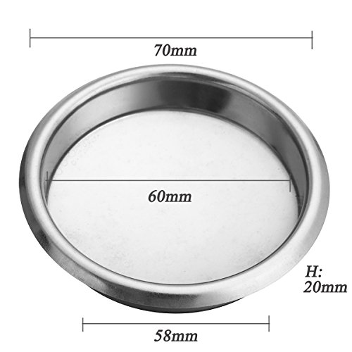 HAPYLY 58mm Metal Blind Filter for Espresso Coffee Machine Maker Back Flush Insert Basket - Thumbnail 6
