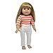 Doll T-Shirts Set of 10 - Doll Clothes fits All 18 Inch Dolls (Striped)
