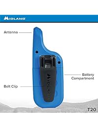 Midland - X-TALKER T20X4, Walkie Talkie FRS de 22 canales - Radio bidireccional de hasta 16 kilómetros de alcance, 38 códigos de privacidad, alerta meteorológica NOAA (paquete de 4) (multicolor)