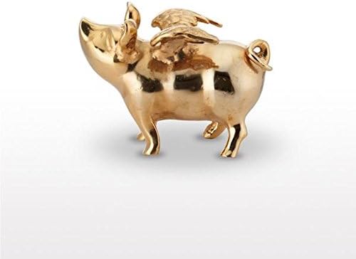 Lunares Polished Gold Plated Flying Pig Bank