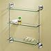 Gatco 1394 Premier 3-Tier Wall Glass Shelf, Chrome