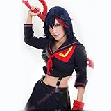 Amybria Short Gintama Sakata Gintoki Heat Resistant Cosplay Full Hair Wig Silver White (Red+Dark Blue)