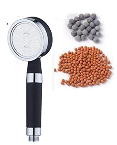 Housler. Black Metal Shower Head with Mineral Beads.