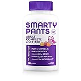 SmartyPants Adult Complete and Fiber Daily Gummy Vitamins: Multivitamin, Inulin Prebiotic Fiber & Omega 3 Fish Oil (DHA/Epa Fatty Acids), Non-GMO, 120 Count (20 Day Supply)