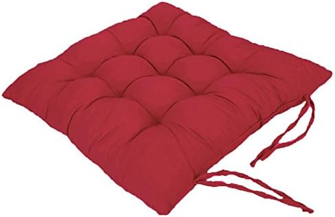 Chair Pads Cushion Pad Seat Chair Patio Home Car Sofa Office Square Kitchen Chairs Covers Pillow Perfect Indoor Outdoor Polyester 16" X 16" X 2" 1 Pcs (Wine)