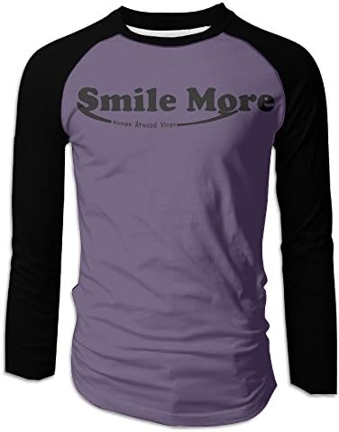 Society Zhuang Smile More Roman Atwood Vlogs Men's Raglan Baseball T-Shirt Long Sleeves Large