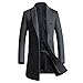 Men's Premium Wool Blend Double Breasted Long Pea Coat