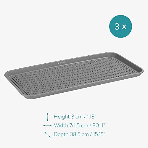 Navaris Boot Trays for Entryway (Set of 3) 30" x 15" Large Waterproof
