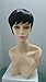 DEYSSNE Pixie Cut Straight Synthetic Wigs For Black Women Dark Brown Naturally Short Hair With Bangs