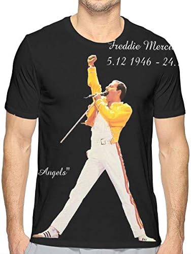 BLAZANA Freddie Meroury Shirt Short Sleeve Crew Neck Duplex Printing t-Shirt, Men