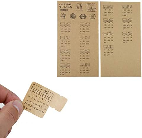 Shuxy 15 Sheets Kraft Paper Calendar Index Tabs Sticker Monthly Universal DIY Handwriting Self Adhesive Tabs for Planner/Appointment/Agenda/Journal/Bullet