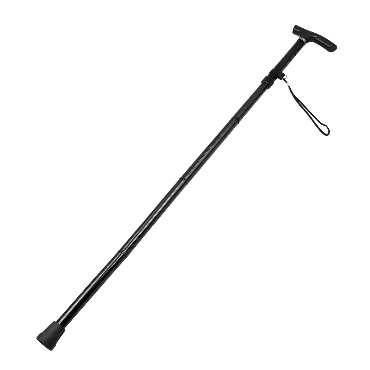 NUZAMAS Folding Cane Portable Walking Stick Climbing Stick Walking Aid Aluminum 85-95cm Adjustment Black Five-section Telescopic Cane For Outdoor Travel