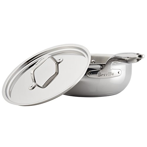 Breville Thermal Pro Stainless Steel Sauce Pan/ Saucepan/Saucier with Lid and Helper Handle, 4