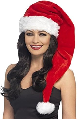 Ruimeier Christmas Santa Hat for Adults Long Santa Hat Costume Hats Holiday