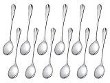 Demitasse Spoons Set of 12, Tea Coffee Espresso Spoons, LIANYU Stainless Steel Small Spoons, Mini Dessert Appetizer Tasting Spoons, 4.5-Inches, Attached Carry Case
