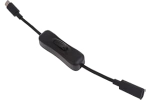 HODASHI USB-C Extension Cable with Inline On/Off Switch - 6ft Power Control for Monitors, Printers and Gaming | Gold-Plated C