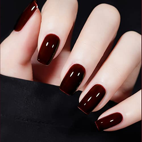 VENALISA 15ml Dark Red Gel Nail Polish, Deep Cherry Red Gel Polish Color Soak Off UV LED Nail Gel Polish Nail Art Starter Manicure Salon DIY at Home, 0.53 OZ - Image 2