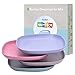 4pcs Bamboo Kids Plates for Baby Feeding, Toddler Plates, Tableware for Baby Toddler Kids Bamboo Toddler Dishes & Dinnerware Sets