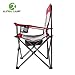 ALPHA CAMP Oversized Mesh Back Camping Folding Chair Heavy Duty Support 350 LBS Collapsible Steel Frame Quad Chair Padded Arm Chair with Cup Holder Portable for Outdoor,Redthumb 4