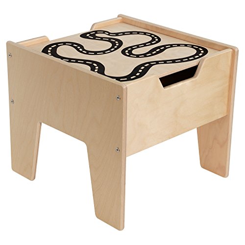Contender C991300-PY 2-N-1 Activity Table with Duplo Compatible Top, RTA, Wood, Yellow/Natural