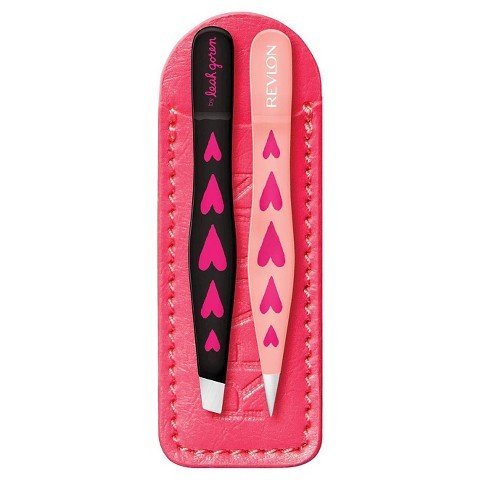 Revlon Love Collection by Leah Goren Mini Tweezer Set- 2 Pieces Plus Case