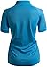 CLOVERY Moisture Wicking Coolmax Fabric Short Sleeve Polo Top Aqua Medium