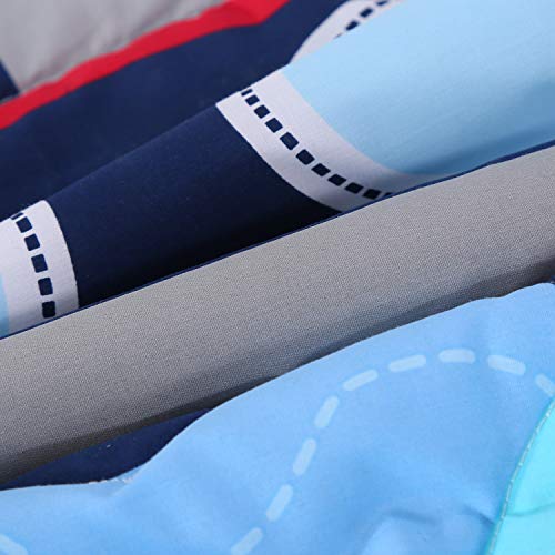 Wowelife Animal Baby Crib Sets Blue 7 Piece Monkey Elephant Lion and Giraffe Crib Bedding Sets Cotton with Bumpers(Sea Journey-7 Piece) - Thumbnail 6