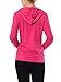 Sofra Women's Thin Cotton Zip Up Hoodie Jacket (L, Fuchsia)