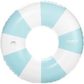FUNBOY Giant 46" Vintage Blue Stripe Pool Tube Float with Cup Holder | Giant Vintage Design, Cup Holder, Swim Ring, Summer Pool Party &amp; Beach