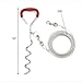 EXPAWLORER Dog Tie Out Cable and Stake, 20 ft Dog Outside Leash Cable for Ground, Yard and Camping, Heavy Duty Reflective Dog Chain and Anchor for Medium to Large Dogs Training (Up to 60 lbs) Red
