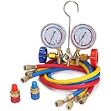 3 Way Refrigerant Gauge AC Diagnostic Manifold Freon Gauge Set For R134A R12 R22 R502