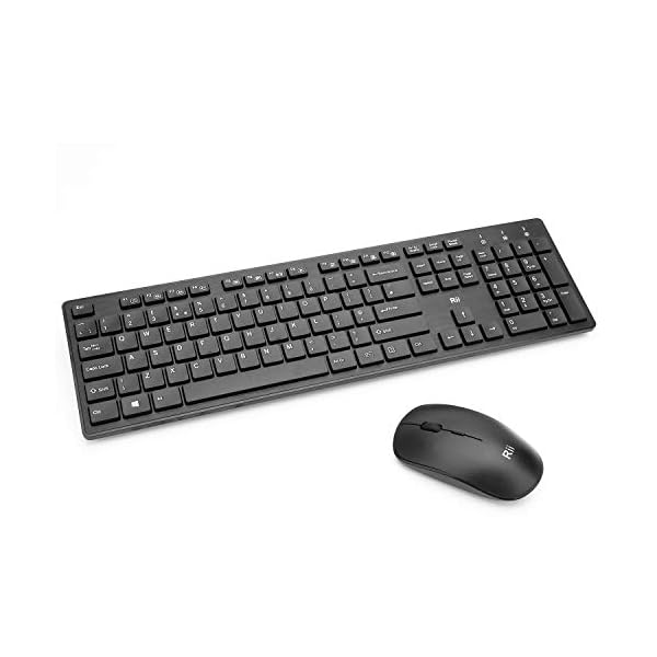 Wireless keyboard and Mouse Set,Rii RK200 Standard Full Size Wireless Keyboard and Mouse 104 Keys for Work Office Home…