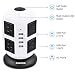Power Strip Tower - EVAIKON Extension Cord with 8 Outlet 4 USB Ports 3000W/13A Surge Protector Electric Charging Station +6.5FT Wire Universal Socket for Home Office