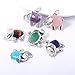 Wholesale 6 PCS Lucky Elephant Charm Pendant Natural Quartz Crystal Healing Chakra Stone Charms Bulk for Jewelry Making(Assorted)