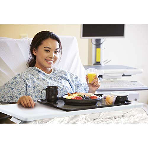 Vaunn Medical Deluxe Adjustable Overbed Bedside Table with Wheels