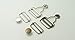 Chris.W Overall Buckles Suspenders Replacement Buckle with Rectangle Buckle Sliding & No-Sew Buttons for 1.25 Inch Straps, Pack of 2 Sets Nickel and 2 Sets Antique Brass