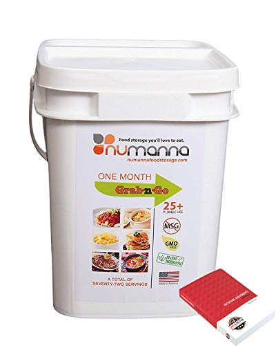 NuManna INT-NMGNG 80 Meals Grab-N-Go, 25 Plus Year Shelf Life bundled with Outdoors Equipments Guide Book (Grab-N-Go 80 Servings+OE Guide Book)