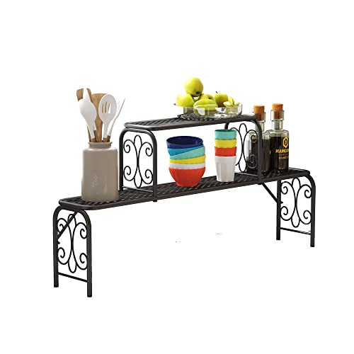 HOMEFORT Scroll Over The Sink Shelf Kitchen, Metal 2Tier Storage Rack