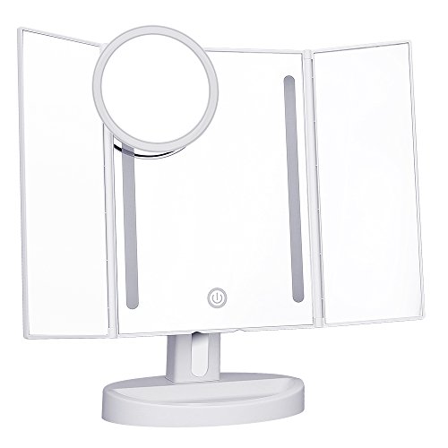 Kedsum trifold dimmable led lighted makeup mirror vanit…