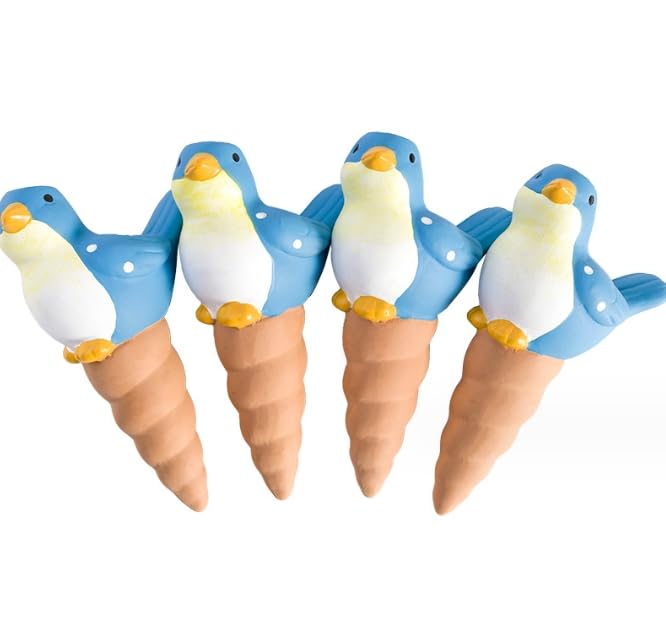 Diabolical Gifts DP1330 4PCS Blue Bird Self Watering Spikes - Funny Gardening Gifts for Women, Indoor Plant Watering Devices, Mothers Day Gifts for the Garden, Secret Santa Gifts for Garden Lovers