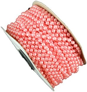 Dreampartycreation 4MM Faux Pearl Plastic Beads on a String Craft ROLL 24 yds (Pink)