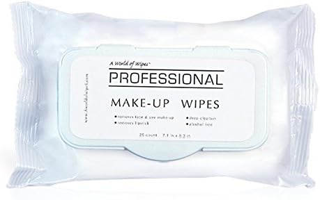 A World Of Wipes Professional Make-Up Remover Wipes, 25-Count Container (1 Pack)