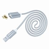 TinWoodman 3rd Generation Magnetic Charging Cable (once-silver) - Ideal as Micro USB Android Magnetic Charger Cable - Fast Charging & Data Sync Cable - 3.3 ft, 2.4 A