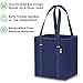Reusable Grocery Shopping Box Bags (3 Pack - Blue). Large, Premium Quality Heavy Duty Tote Set with Extra Long Handles & Reinforced Bottom. Folding, Collapsible, Durable and Eco Friendly