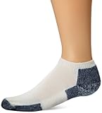 Thorlos Unisex Thick Padded Running Socks, Micro Mini, White/Navy (Women's Shoe Size 10.5-13, Men's Shoe Size 9 - 12.5)
