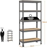 Yaheetech 2 Pack 5 Tier Heavy Duty Shelving 750kg Capacity 140x30x150cm view 9