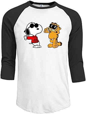 Cotton Men's Snoopy And Garfield Cool By BradSnoopy97 3/4 Sleeve Raglan Shirts