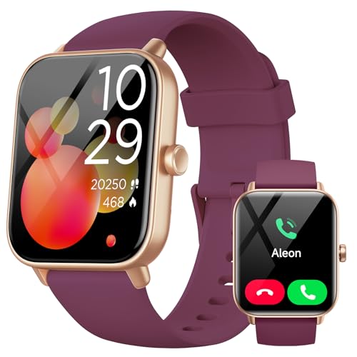 Smartwatch Herren Damen mit Telefonfunktion,1.8" Smart Watch Fitnessuhr mit Whatsapp und Alexa,Herzfrequenz Schlafmonitor,120+ Sportmodi Fitness Track
