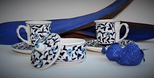 Handmade Handpainted Fine Ceramic Ottoman Turkish Coffee / Espresso Set 1 Candy Dish