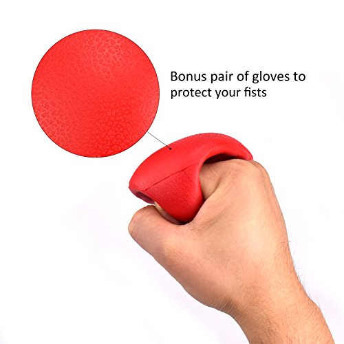 OUTFANDIA Boxing Reflex Ball Head Cap Punch Gloves 3pcs Boxing Gear Combo Gym Equipment Set - Fitness Accessories for Reflex Speed Training - Thumbnail 3